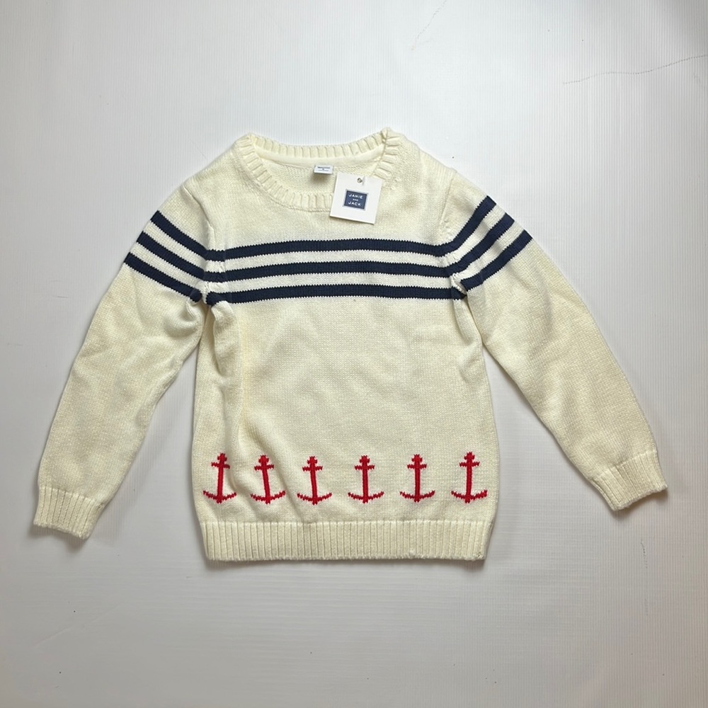 Janie and Jack Boys Sweater Size: 5 In Crème